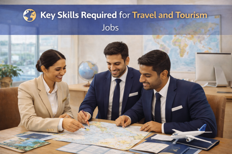 Travel professionals planning with maps and brochures